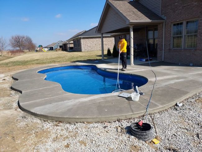 Skimming Backyard Pool