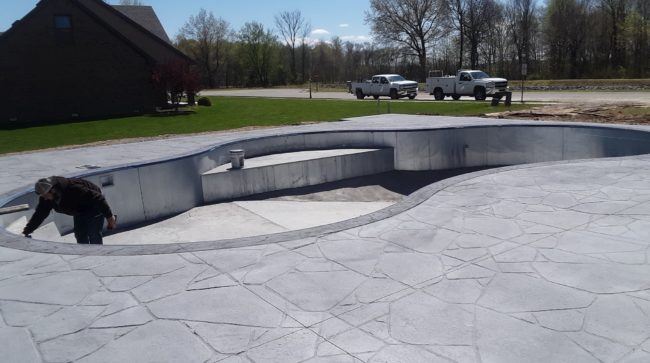 Stamped Concrete boarding pool